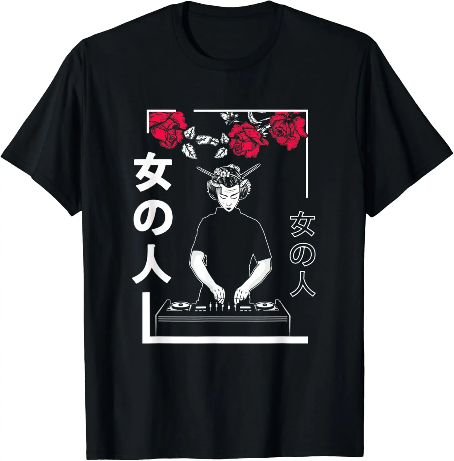 Geisha Dj Japanese Aesthetic Asian Girl Harajuku Men Women T-Shirt New Fashion Top Tees