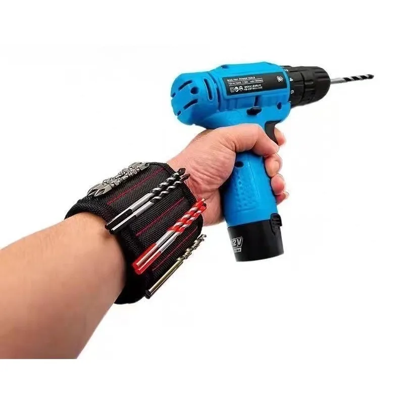 Magnetic Wristband for Holding Screws, Nails, Drilling Bits, Wrist Tool Holder Belts with Strong Magnets, Cool Gadget for Men, W