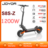 JOYOR S8S-Z Electric Scooter 600W*2 Motor 48V 26Ah Escooter 55km/h Speed 45-75km Range 10'' Off-Road Foldable Electric Scooter