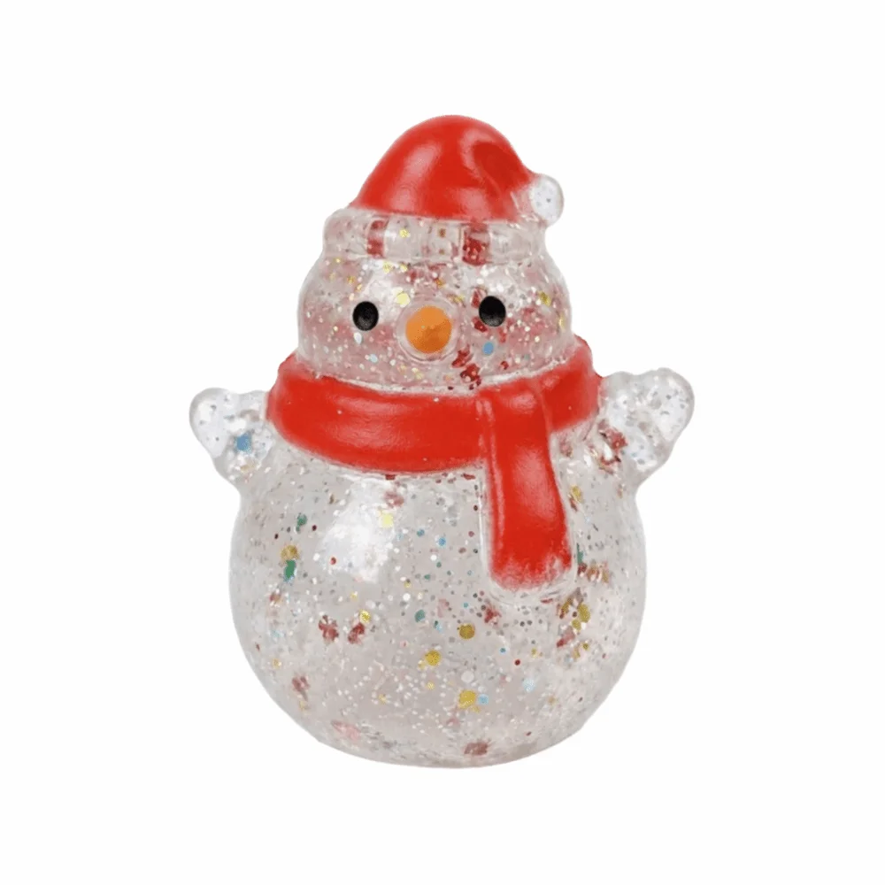 New Slow Rising Christmas Squishy Toy Assorted Glitter Sequins Fidget Squeeze Toy Snowman Shape Cute Stress Relief Toy Festival