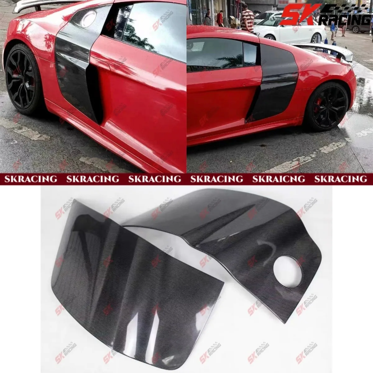 مزورة/ألياف الكربون لوحة الباب الخارجي صب مجموعات الجسم لأودي R8 08-15