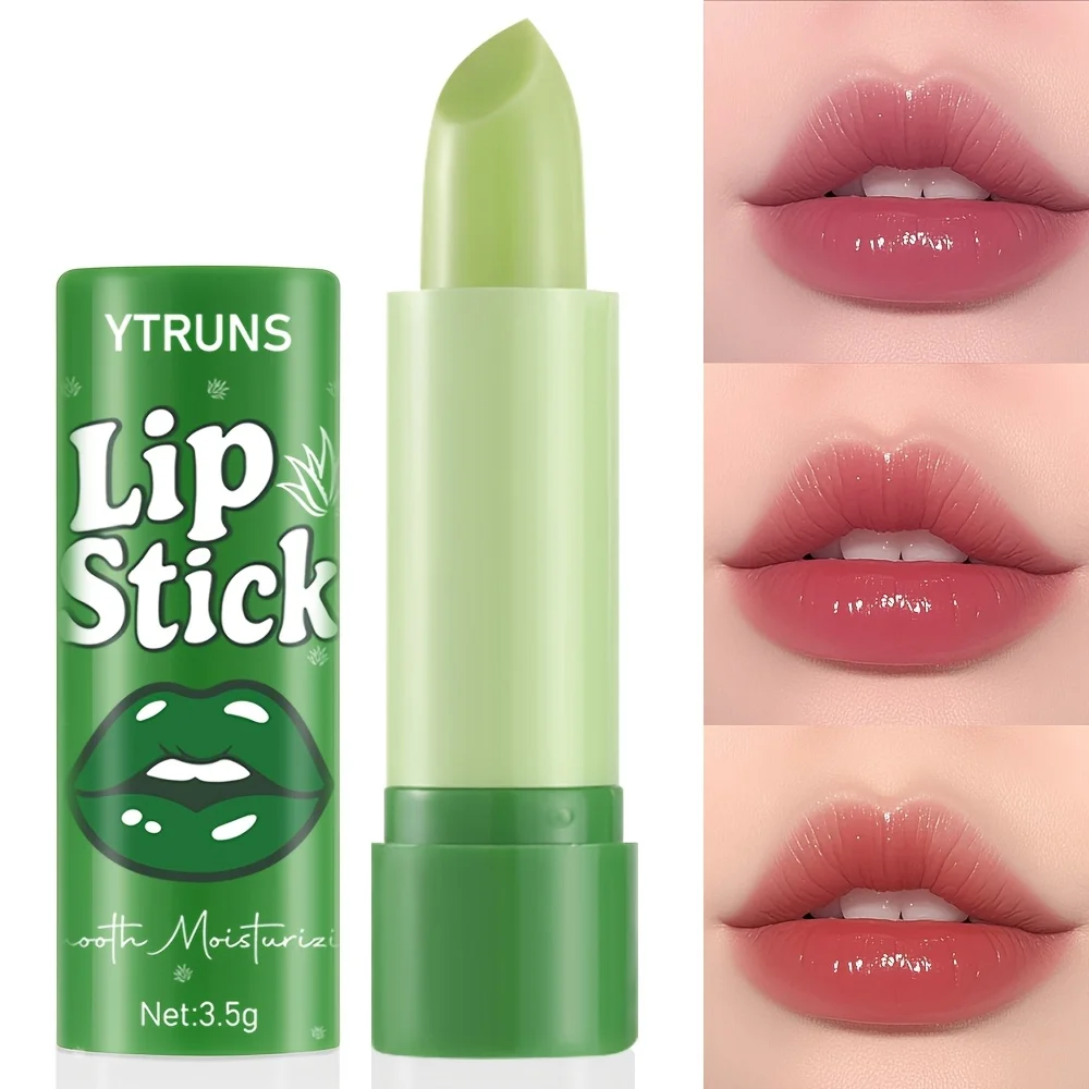 Lip Balm Stick with Aloe & Peach Scents, Smooth Texture, Sheer Glossy Look, Lightweight Daily Use, 3.5g