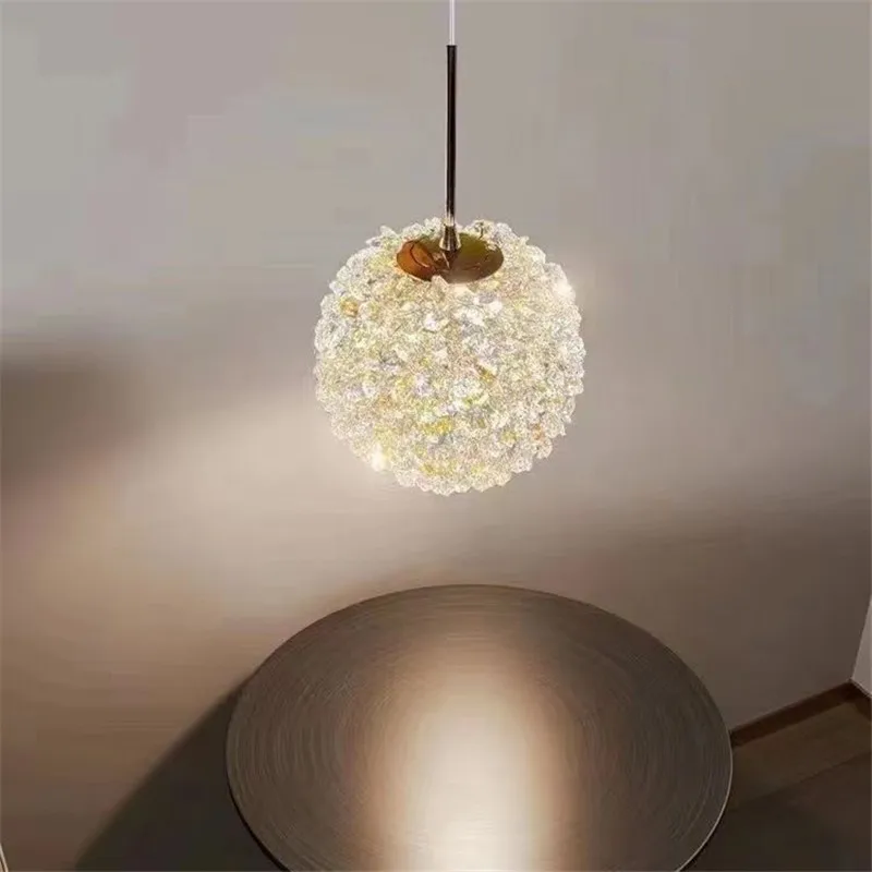 Modern Style High-grade Crystal Chandeliers Warm Romantic Light and Luxurious Bedside Lamp Long-line Bedroom Corridor Lamp
