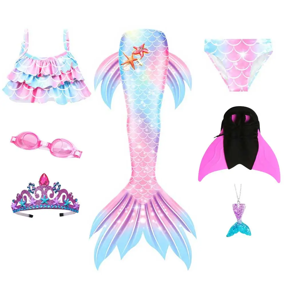 Mermaid Swimsuit Costume Cosplay Mermaid For Swimming For Girls Princess Bikini Set Beach Clothes Pool Swimsuit