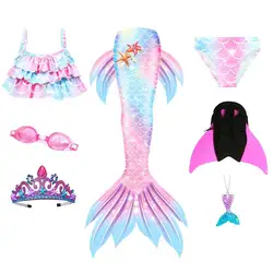 Mermaid Swimsuit Costume Cosplay Mermaid For Swimming For Girls Princess Bikini Set Beach Clothes Pool Swimsuit