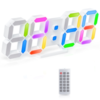 BAAE 3D LED Digital Wall Clock Rgb Clock Luminous Table Alarm Clock Time Date Table Clock with App Control for Home Bedroom