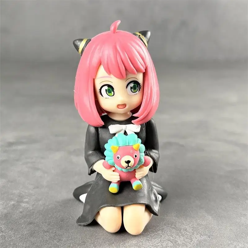 أنيمي جاسوس × الأسرة عمل أرقام الركوع أنيا الشكل لطيف يجلس فتاة جميلة لوحة سيارة عرض حلية الاطفال اللعب الهدايا #4