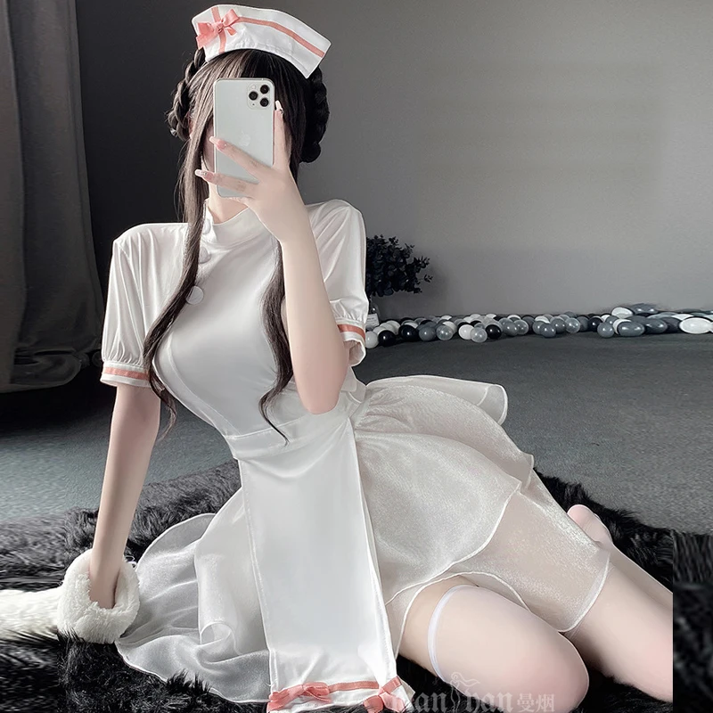 AniLV Sweet Nurse Uniform Series Sexy Lingerie For Women Hollow Perspective Hot Dress  Role Play Erotic Outfits Clothes Costumes