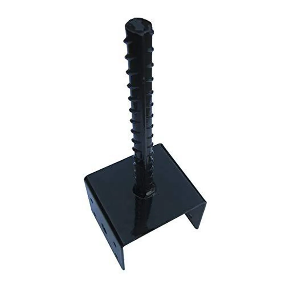 2pcs U Shape Fence Deck Post Holder Base 4x4 Inches Concrete Anchor With Screws 255*95*85 Mm Gardening Outdoor Living Accessorie