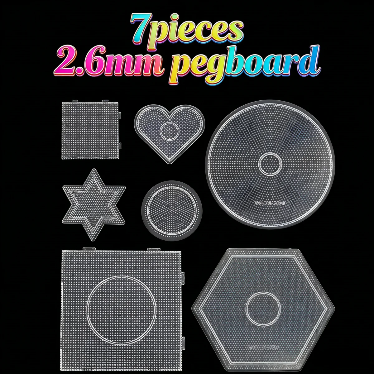 7 Arten 2,6mm Perlen-Platten für Hama-Perlen, Lernspielzeug, Puzzle, Schmelzperlen-Bastelset, DIY-Schablonen