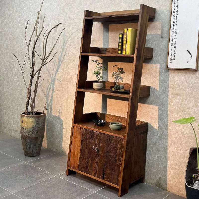 

Solid wood flower stand B & B balcony against the wall flower stand locker retro bogu stand