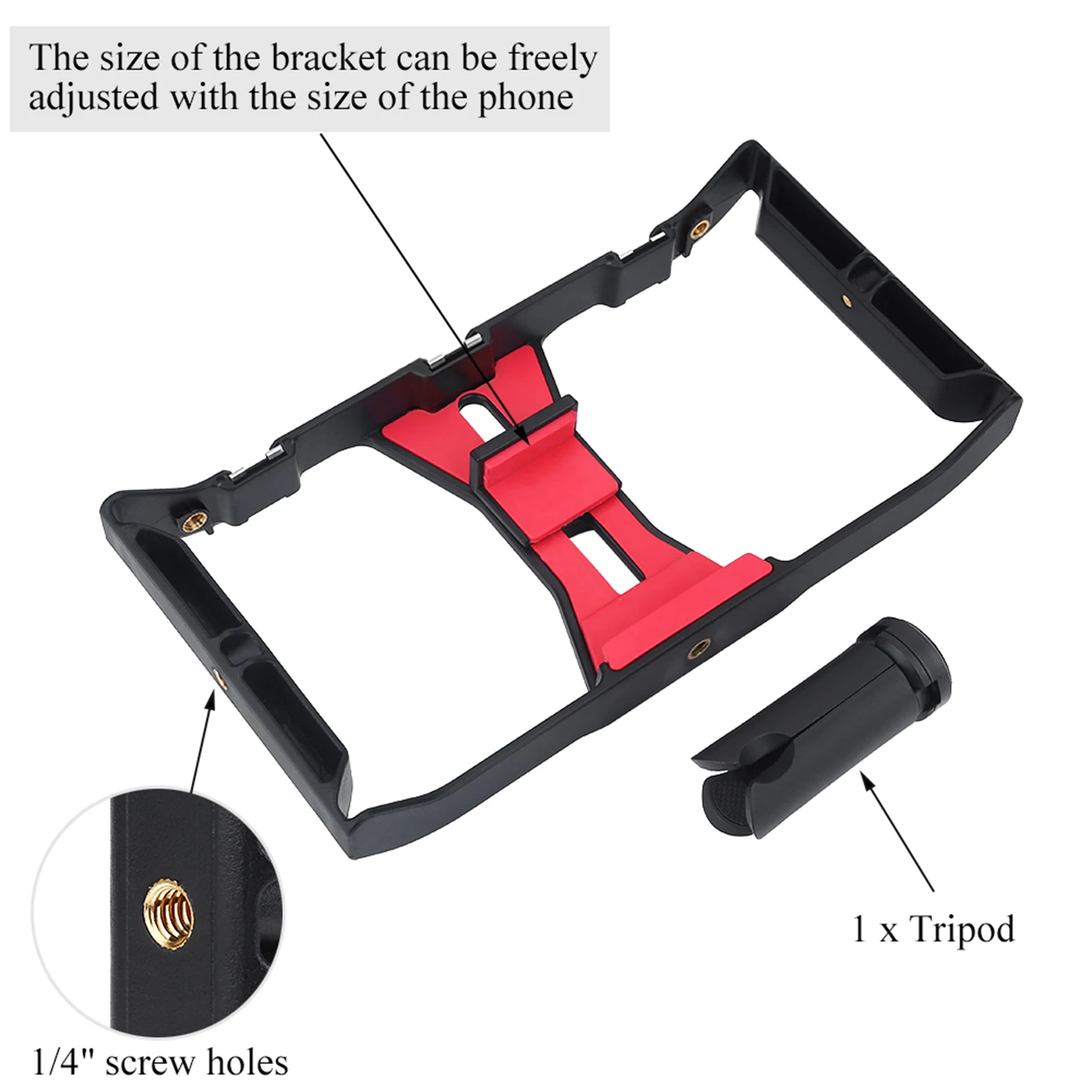 جهاز هاتف ذكي محمول باليد ، حقيبة صناعة الأفلام مع حامل ثلاثي القوائم ، مقبض مزدوج ، حذاء بارد ، تسجيل فيديو ، بث مباشر