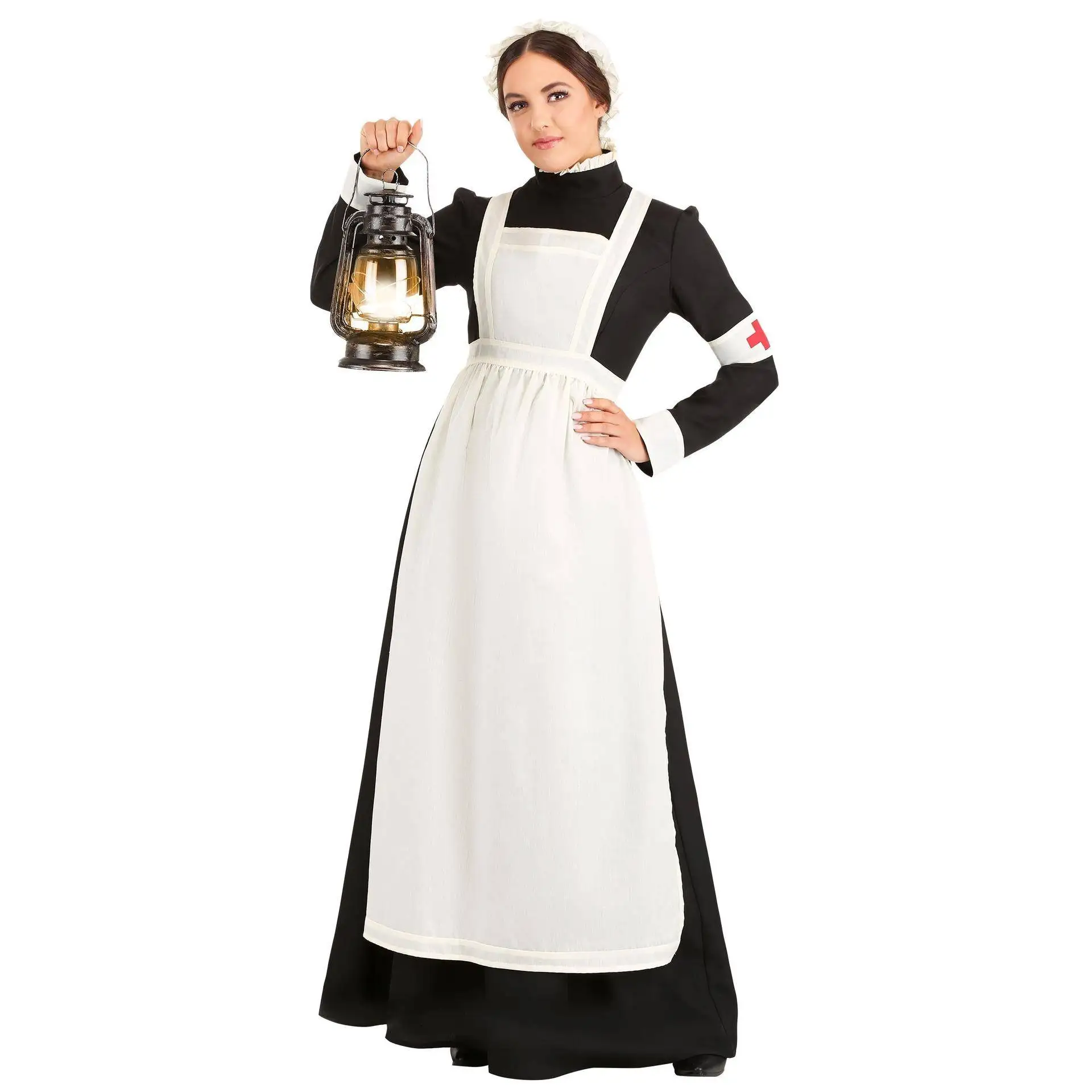 Adult 8th Century Monastery Nun Nighting Costume loween Cosplay round Ne Dr Women's Traditional Ethnic Stage Costume