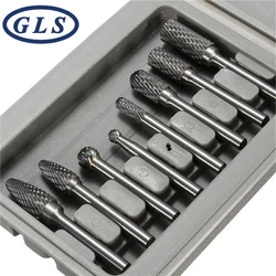 8Pcs Set Double Cut Carbide Rotary Burrs Bit CNC Engraving 1/4