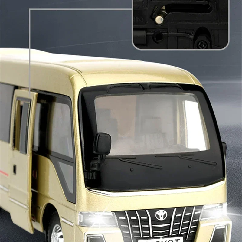 

Подставка 1:32, легкосплавный автобус, автомобиль, литье под давлением, металлический пассажирский тренер, модель автомобиля, звук и свет, коллекция моделирования, детские игрушки в подарок