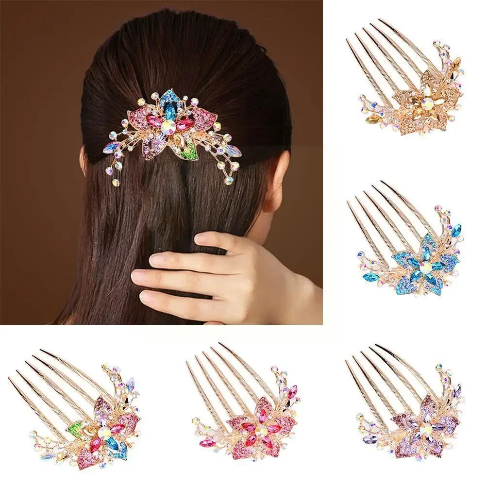 

Fine Rhinestone Plate Hair Insert Comb Fashion All-match Ladies Elegant Headdress Hair Comb Hair Hairpin Supplies Accessories