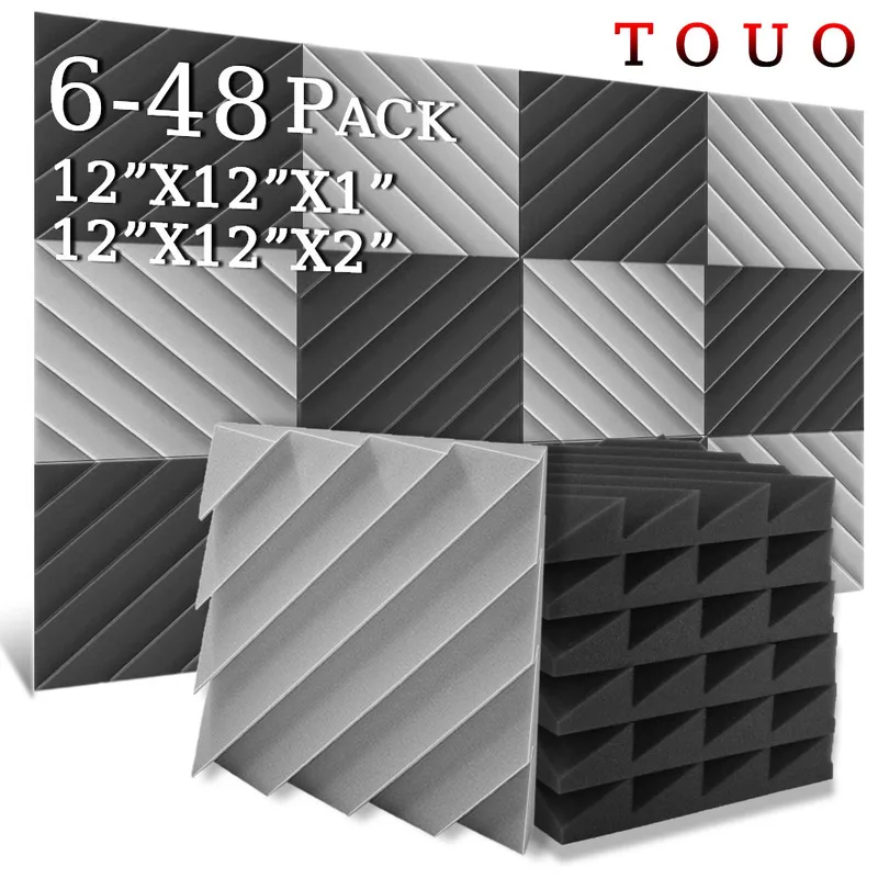 

TOUO Diamond Groove Acoustic Foam 6-48 Pcs High-Density Soundproof Material Sound Absorbing Treatment Ktv Acoustic Treatment