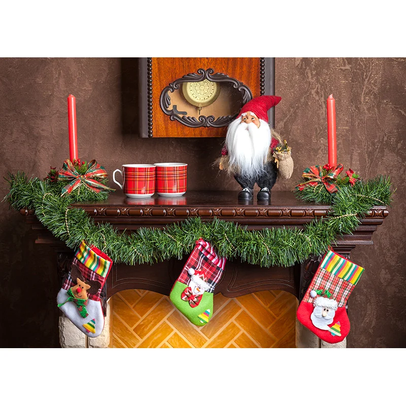 Christmas Backdrops Fireplace Tree Winter Interior Baby Portrait Photography Background For Photo Studio Photophone 21522DHY-01