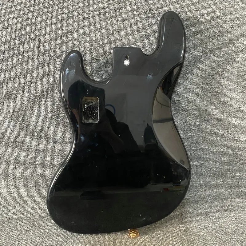 DB817 Black Color Jazz Bass Unfinished 4 Strings Electric Bass Body Active Pickups in Solid Wood DIY Guitar Parts with Damages