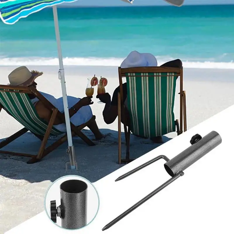 Solid Umbrella Stand Outdoor Base Round Patio Umbrella Holder Heavy-Duty Iron Adjustable Sun Umbrella Anchor For Picnic Beach