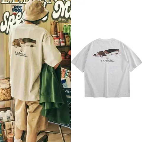 여유로운 T셔츠 청춘 유행 여유로운 반팔 남성용 동물 패턴 일본 레트로 T셔츠 티셔츠 상의 여유로운 반팔 T셔츠