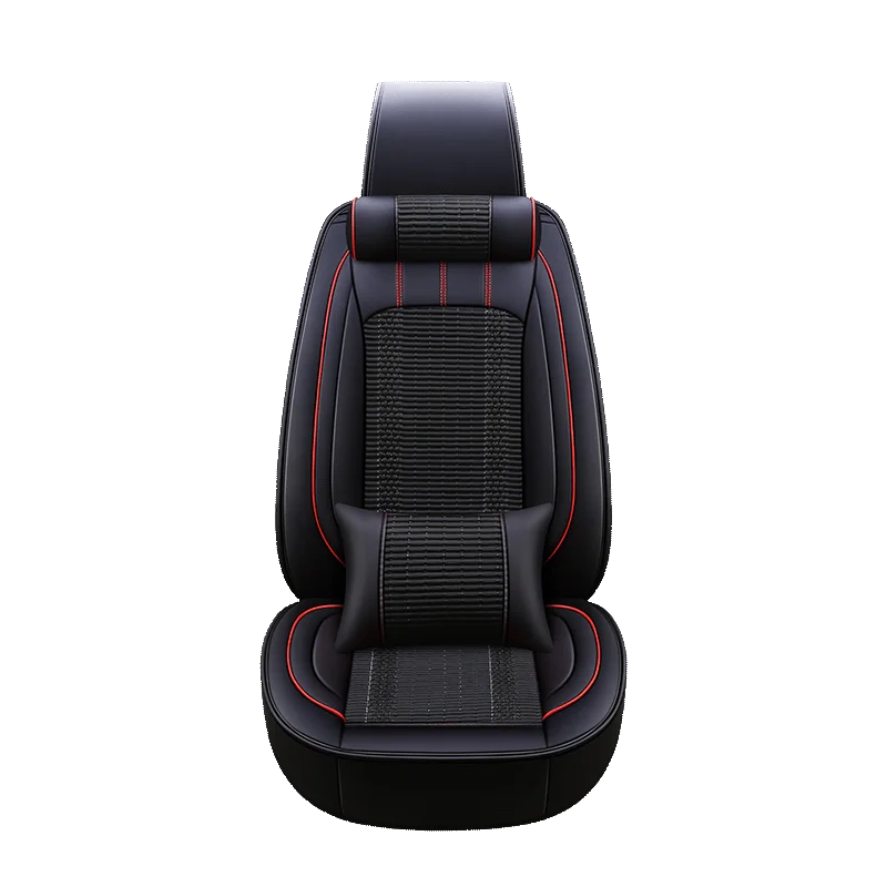 Free shipping Luxury PU Leather Auto Car Seat Covers 5 Seats Full Set Universal Fit Sedan SUV Black Color