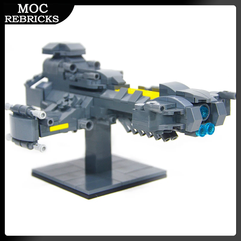 MOC Fantasy Robot Ship Battlecruiser Hubellian Mecha Model DIY Small Particle Building Blocks Educational Bricks Toys Gifts