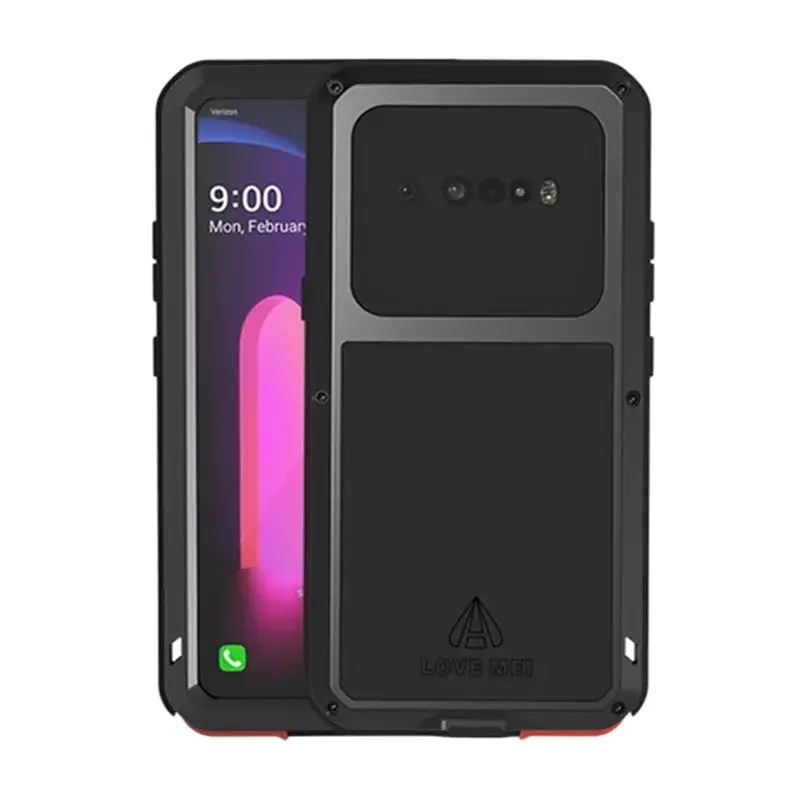 Love Mei Metal Tempered Glass Full Protective Cover Cases For Lg V60 Case Heavy Duty Armor Shockproof Waterproof Case