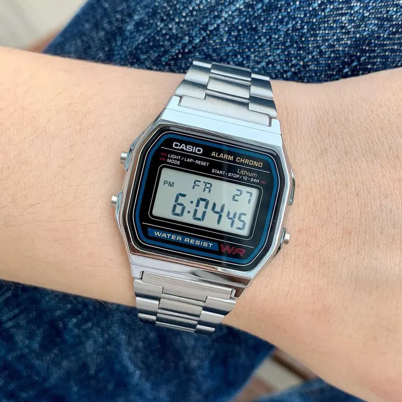 Minimalist Retro Casio A158WA-1 Digital Wrist Watch Splash Proof Multi Function Student Casual Wristwatch Gift Watch view 6