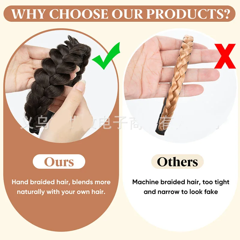 Hand Woven Hair, Fishtail Braid， Fashionable Wig, Daily Use, High-temperature Fiber, Women's Commuting Style