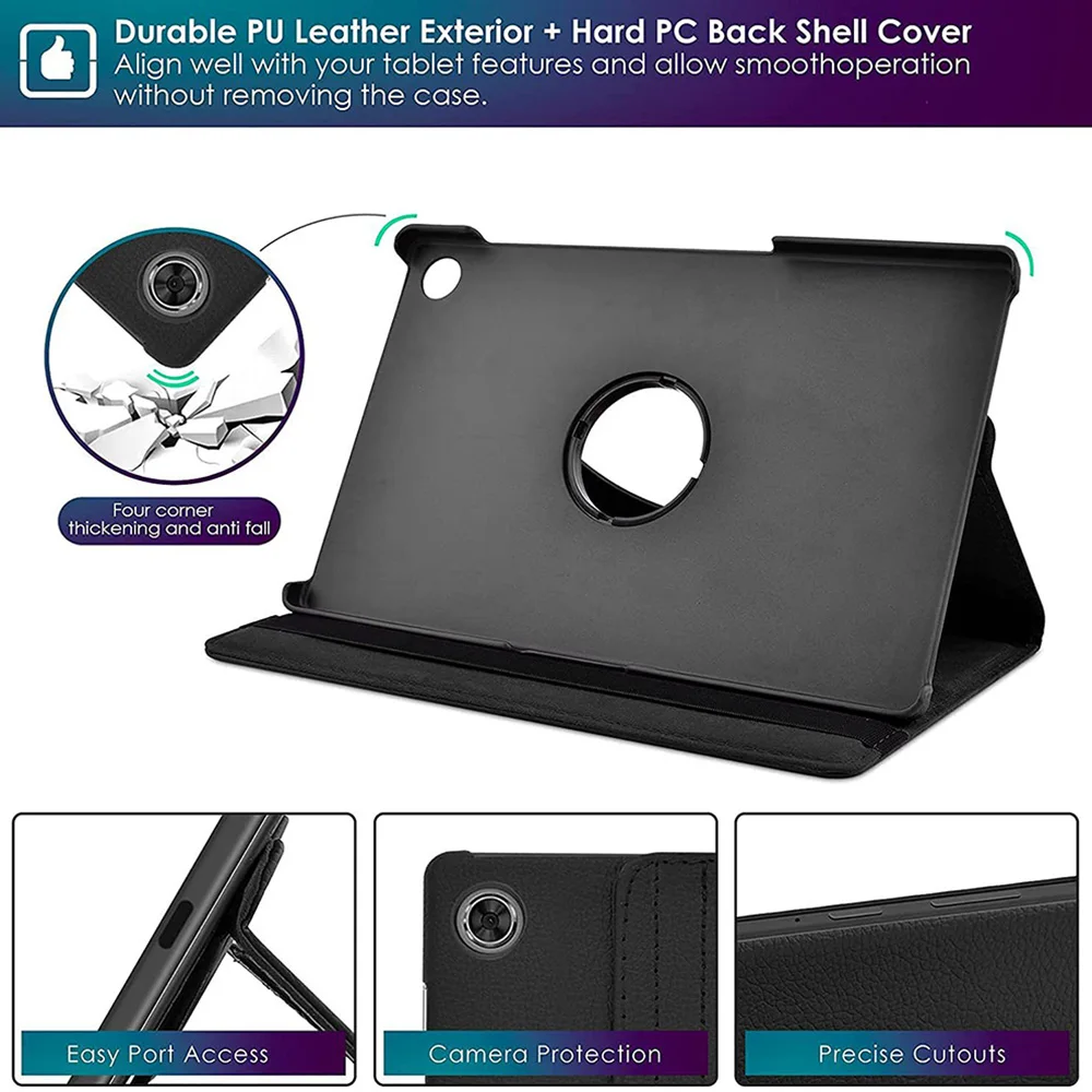 360 Rotating Case for Samsung Galaxy Tab A9 Plus 8.7 S7 S8 S9 S10 FE 11 inch Tablet Cover Tab A 10.1 T510 A8 S6 A7 10.4 Cases