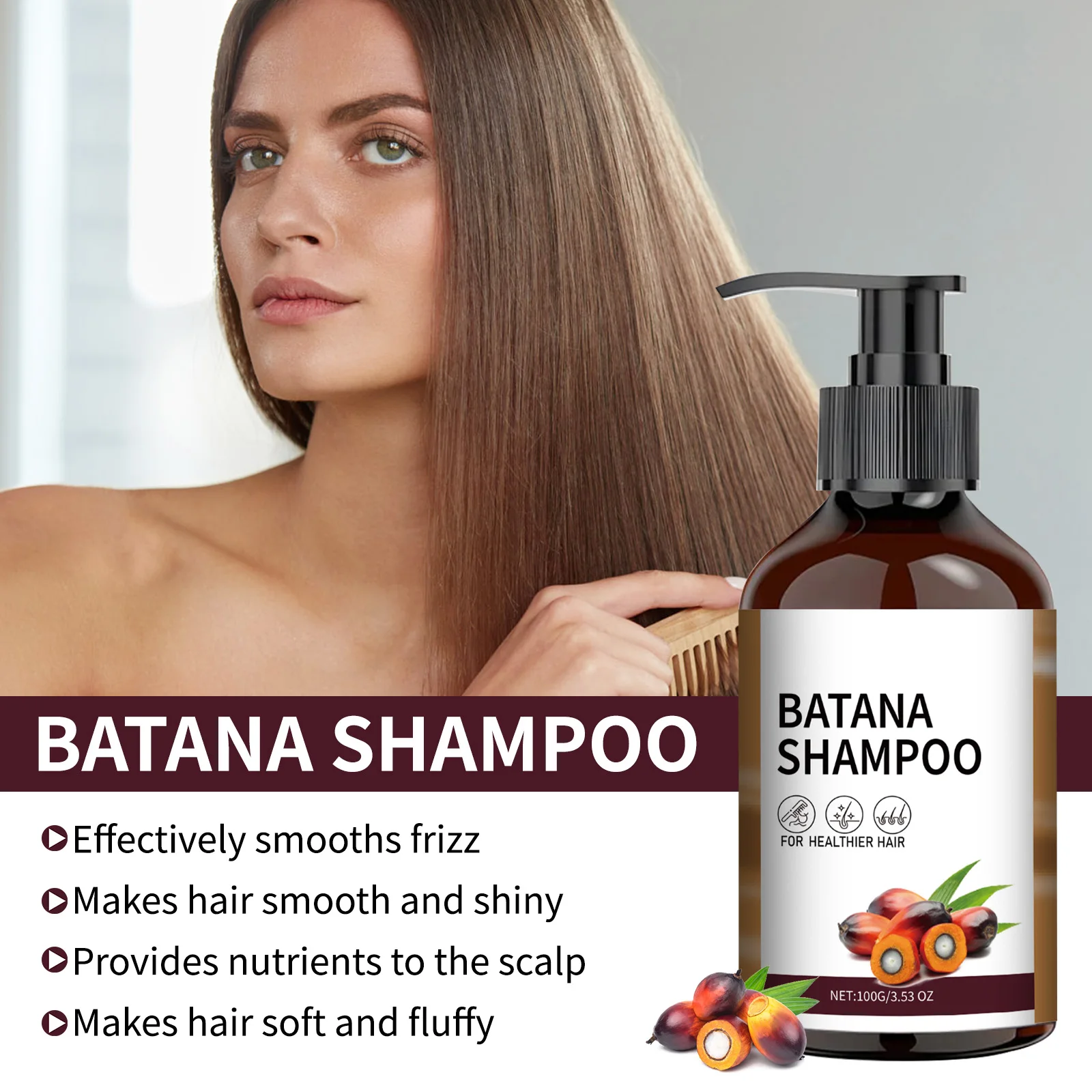 

Batana Oil Shampoo for Scalp Care Intense Repair and Soothing Nourishing Treatment for All Hair Types