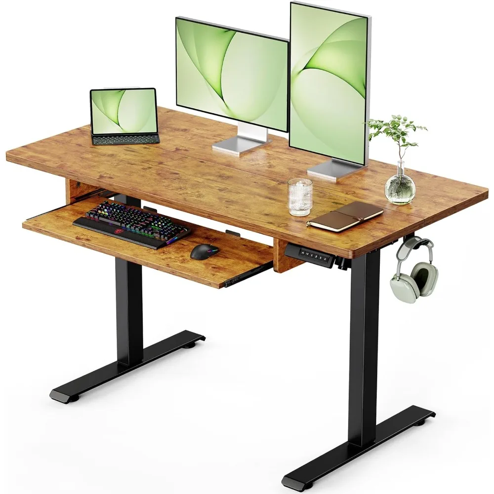 Standing Desk Adjustable Height with Extra Large Keyboard Tray, Electic Adjustable Desk with 4 Memory Presets Cable Management 2