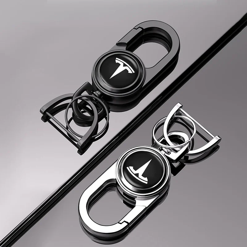 

Metal Car Keychain Key Ring Chain Anti-Loss Keyring Pendant For Tesla Model 3 Model S X Model Y Roadster SpaceX Auto Accessories