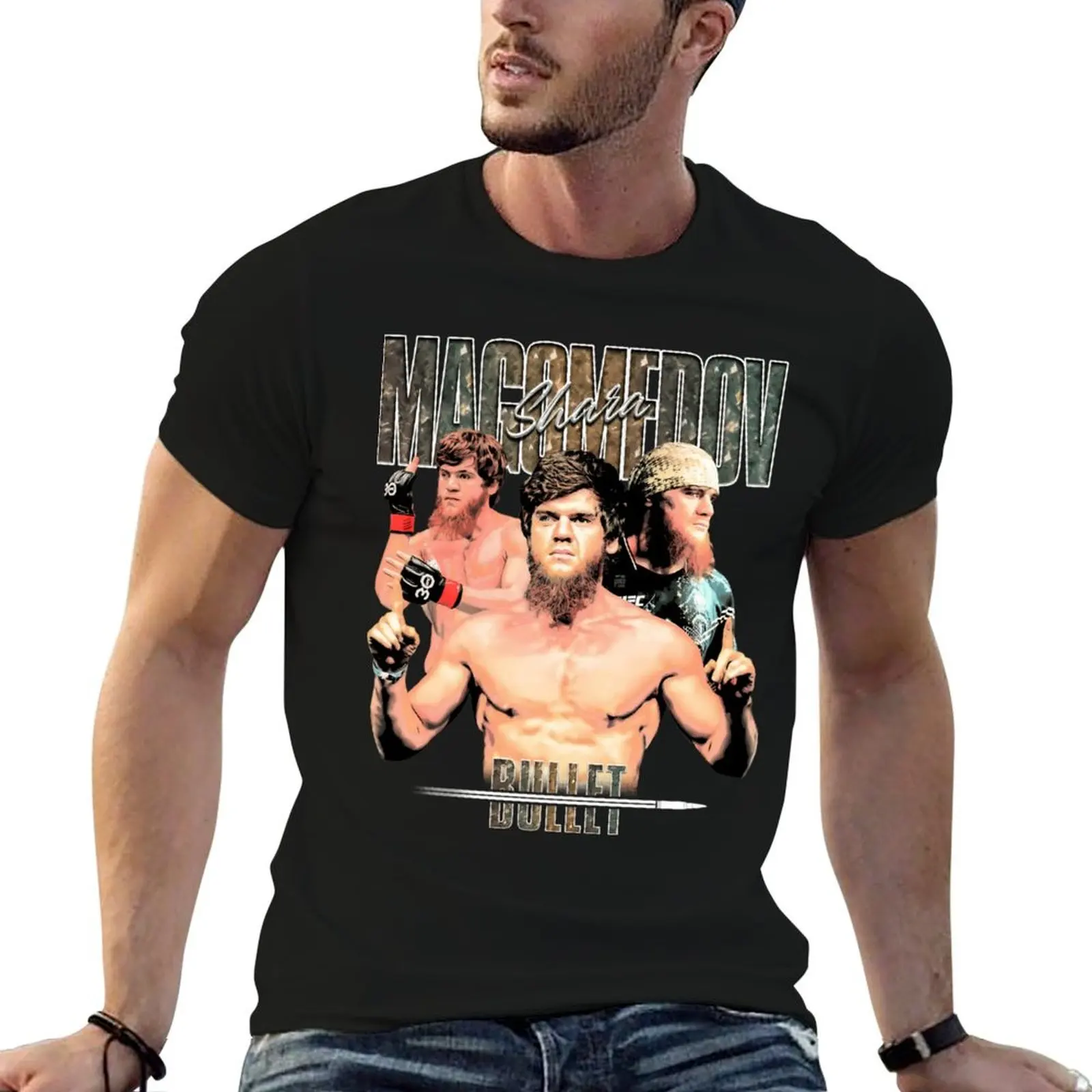 

man Magomedov shirts t shirt T-Shirt Shara graphic for cotton Bullet man t