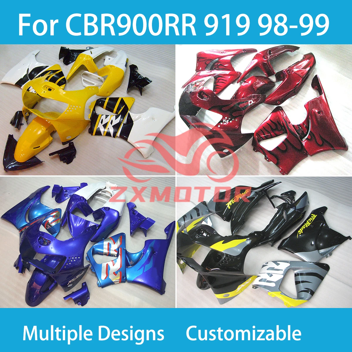 Full Fairings for Honda CBR919RR 1998 1999 Motorcycle Racing Customized Prime Fairing Kit CBR 919RR 98 99