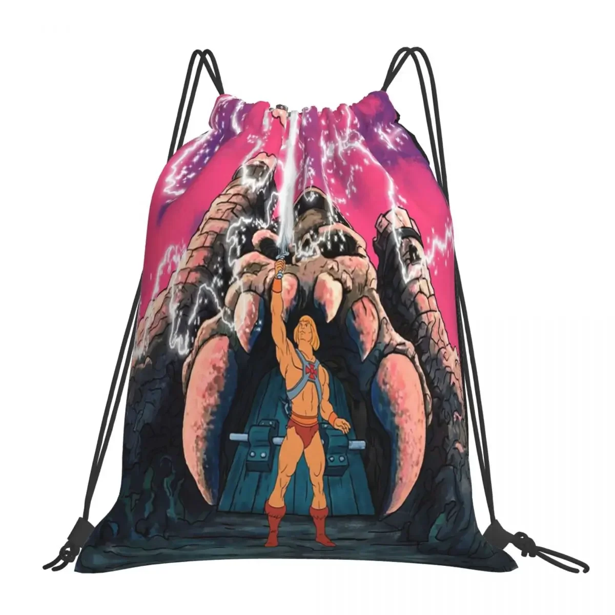 

He-man Transform Tribute Backpacks Portable Drawstring Bags Drawstring Bundle Pocket Sports Bag BookBag For Man Woman Students