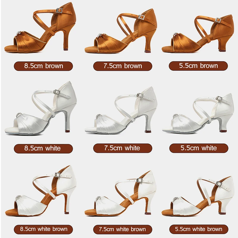 New Women Ballroom  Latin Dance Shoes Heeled Tango Latin Salsa Dancing Shoes For Women Hot Sales Soft bottom dance shoes