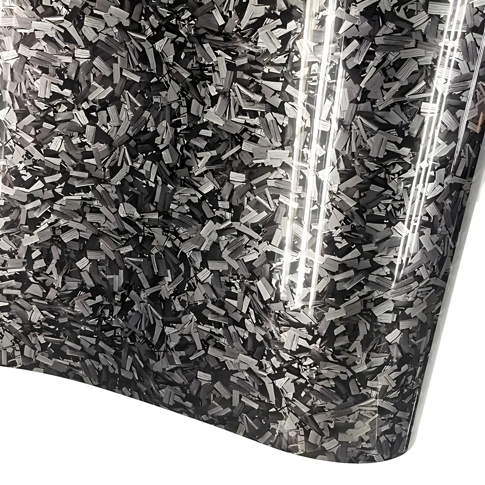 

High Glossy Car Sticker Forged Carbon Fiber Pattern in Black Gold Silver Red Adhesive Vinyl for Hood Decoration