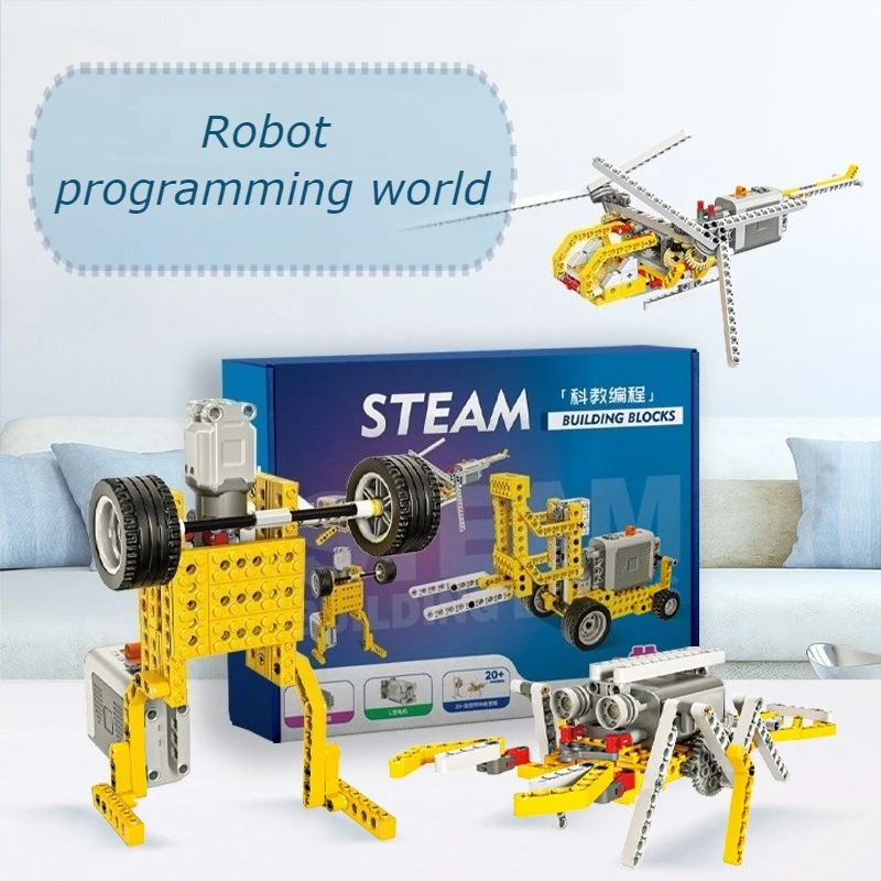 

Строительный блок для научного образования, программирующий робот, детская головоломка, сборка, строительный блок, игрушечные блоки для мальчиков с силовым двигателем