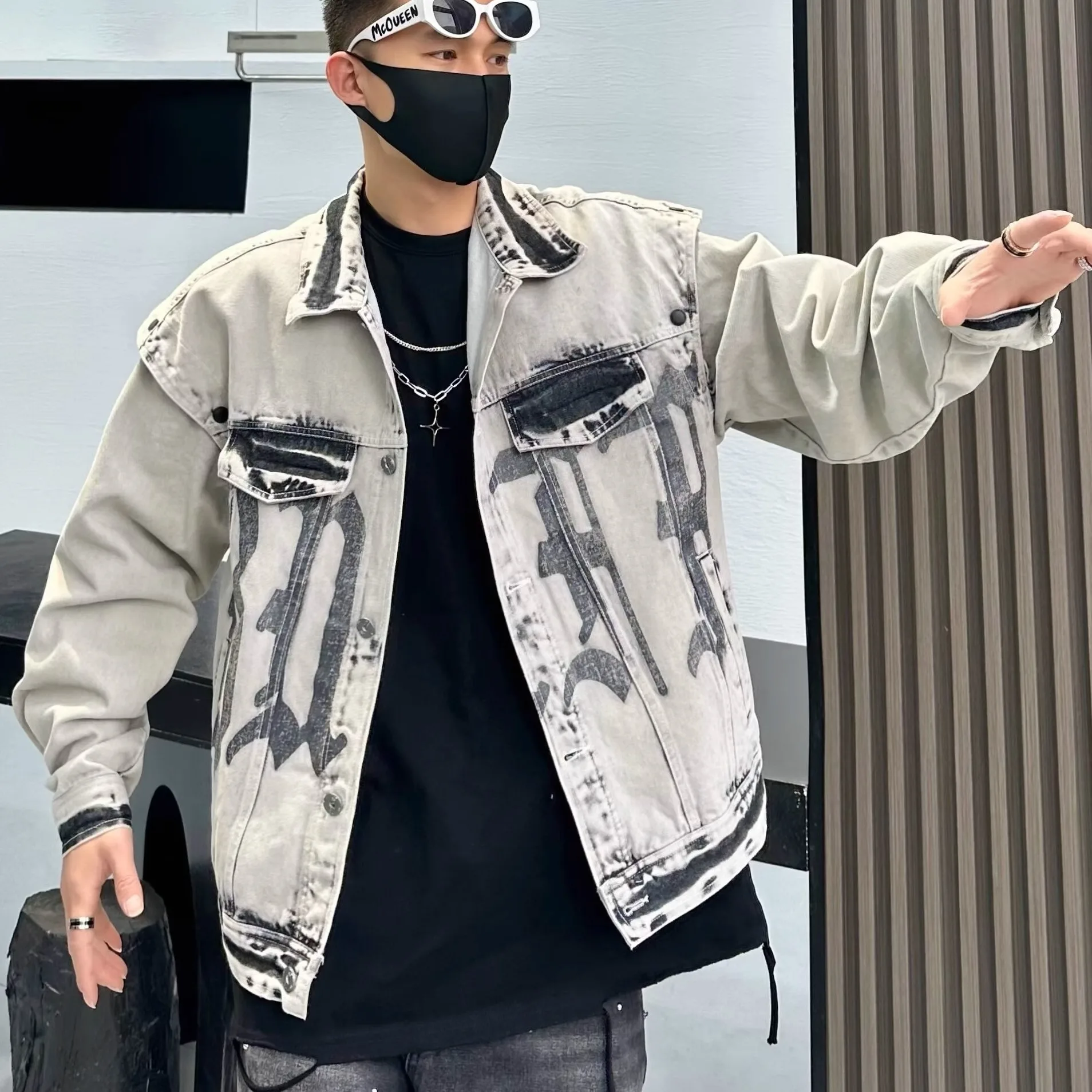 Autumn Men Solid Denim Jackets Fashion Motorcycle Vintage Jeans Jackets Hommes Slim Fit Cotton Casual Black Blue Coats