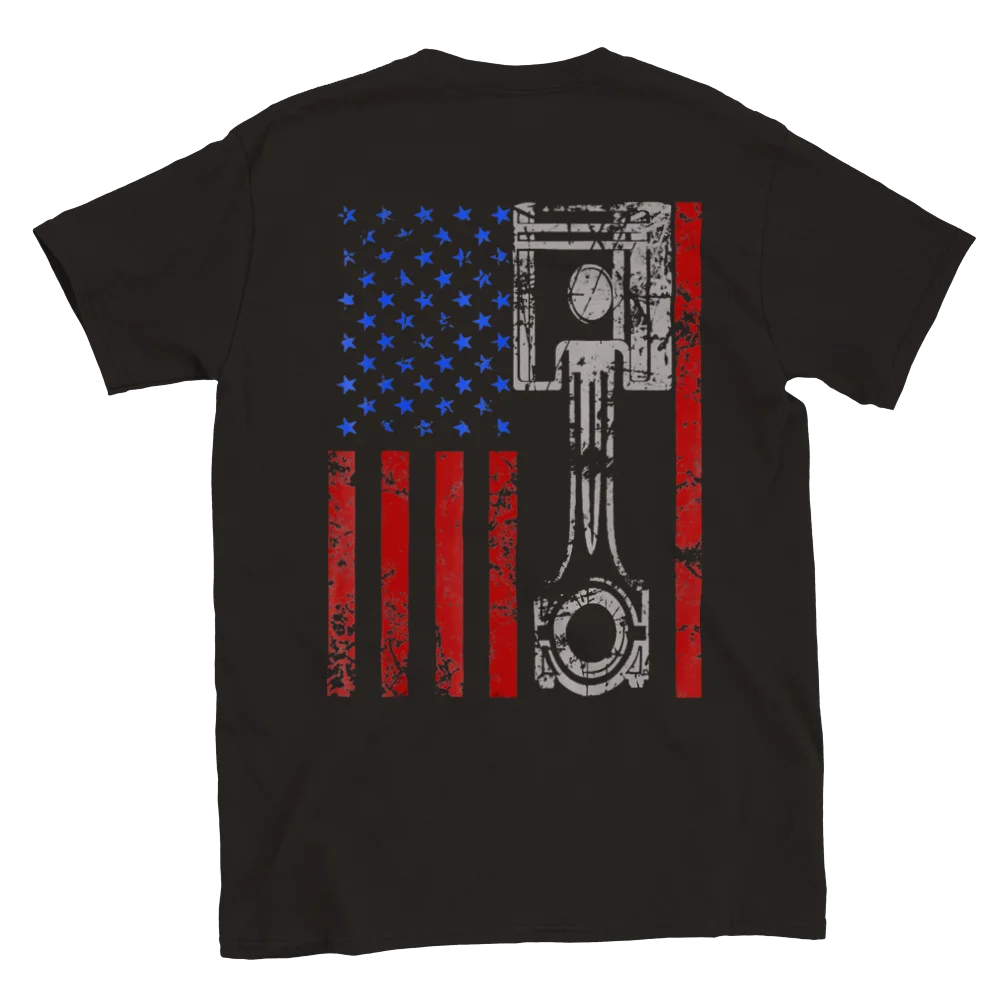 U. S. Piston Flag - Back Print - Classic Unisex Crewneck T-shirt