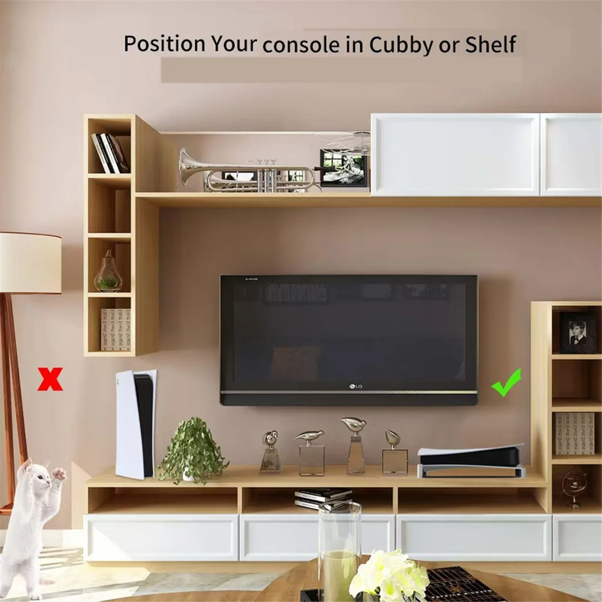 QA88X Per console di gioco PS5 Supporto orizzontale Supporto base per supporto da tavolo aggiornato per console PS5 Accessori per giochi B