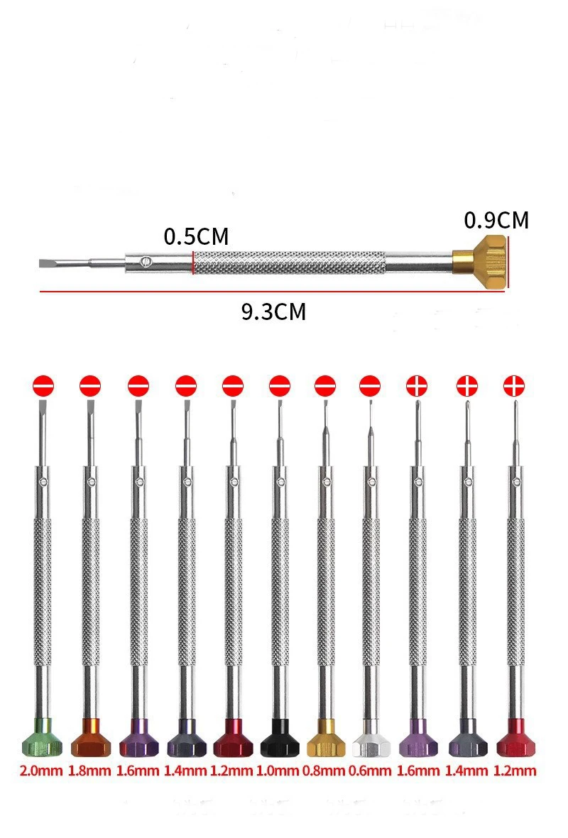 ساعة أدوات أجزاء 0.6-2.0 مللي متر مفك ساعة الهاتف المحمول نظارات مجموعة أدوات إصلاح سبائك الفولاذ المقاوم للصدأ المفكات #2