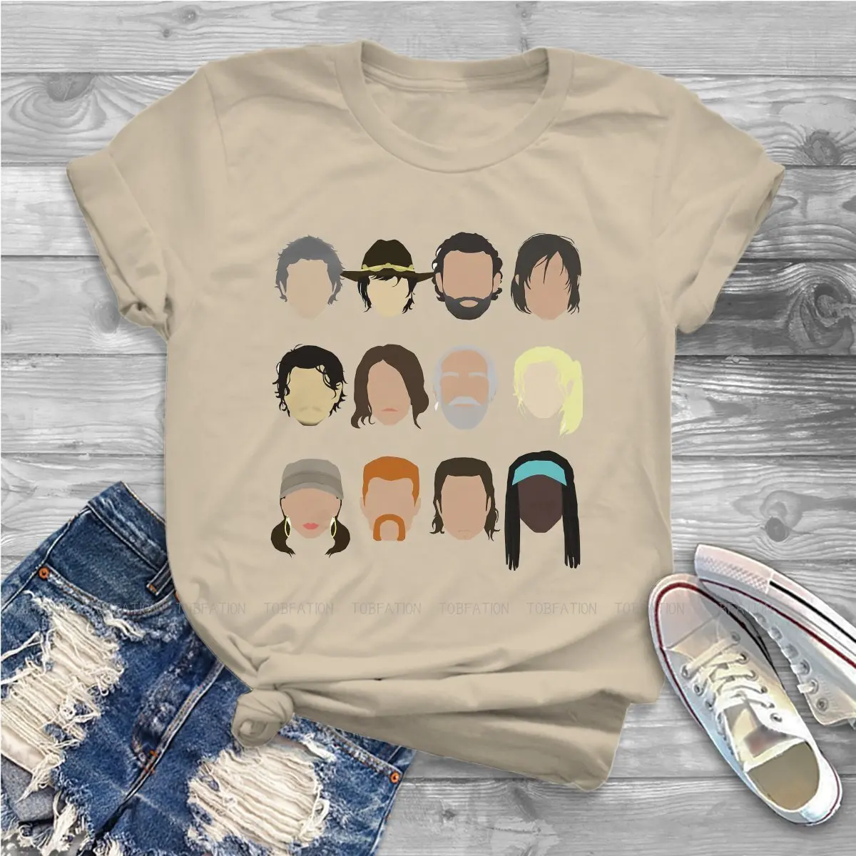 Characters 4XL TShirt The Walking Dead Rick Glenn Daryl Horror Style Streetwear Comfortable T Shirt Women Tee Unique