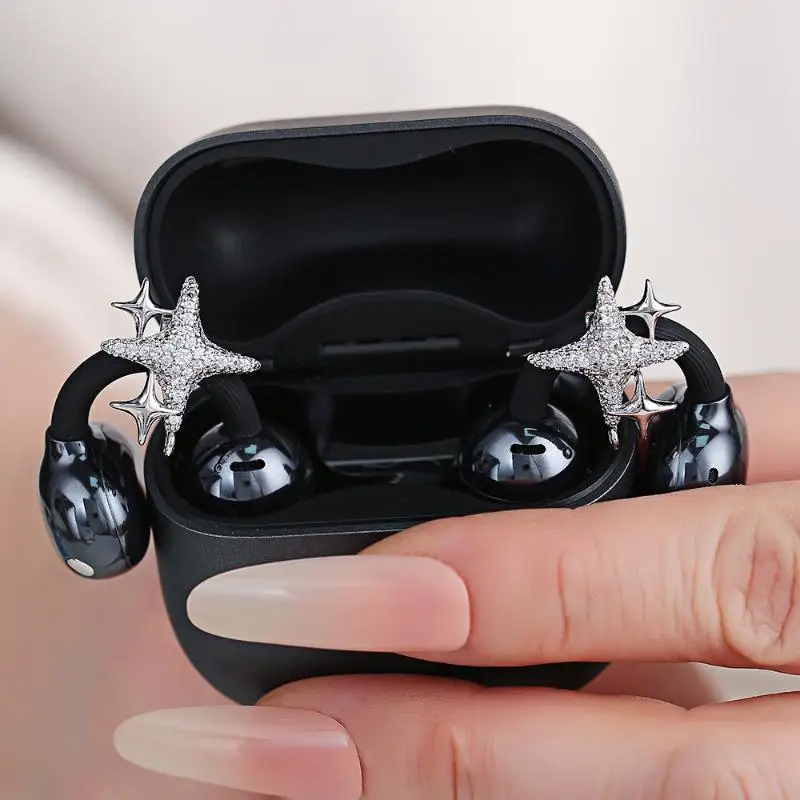 1Pair Stylish Zirconia Ear Clip Enhancements For Freeclip Earphone Clip On Charm Optimal Fit Comfort Performances