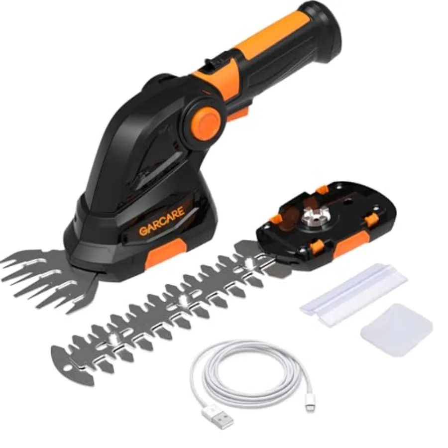 

Аккумуляторные ножницы для травы и кусторез 2-в-1, ручной триммер для кустов, 1200 об/мин, с встроенным аккумулятором 2000 мАч