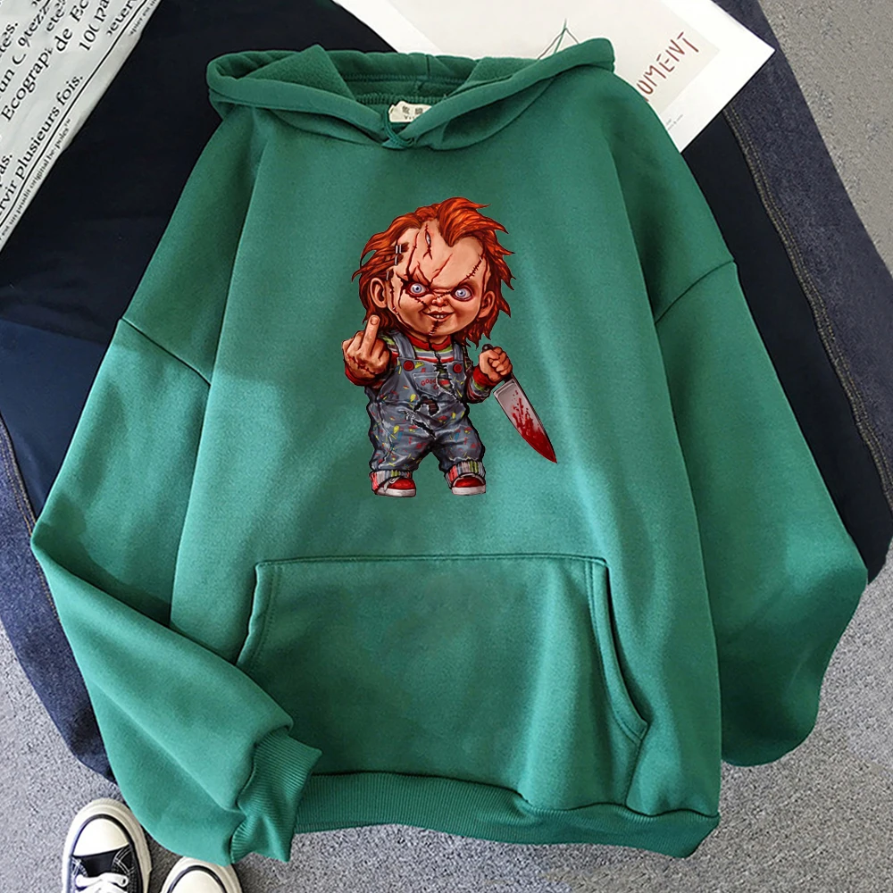 Horror Chucky Harajuku Graphic Hoody Casual Streetwear Kawaii Sweatshirt Female Women Anime Tops Ullznag Funny Cartoon Pullovers