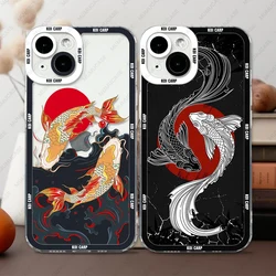 Case For iPhone 16 15 14 13 Pro Max 12 Mini 11 XS X XR SE 7 8 Plus Soft Cover Koi Carp