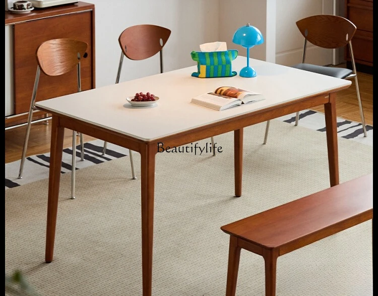

Slate Dining Table Home Simple Small Apartment Solid Wood Slate Table